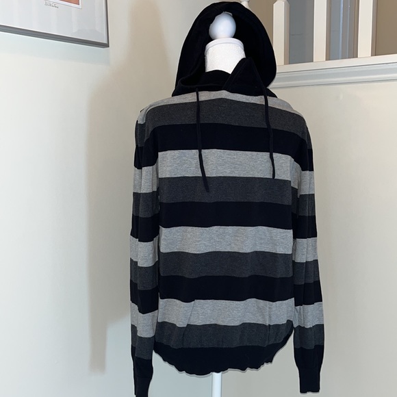 Men’s Express black, grey & dark grey hoodie size L - Picture 2 of 9